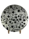 Großer Capiz Teller mit Blumenmuster